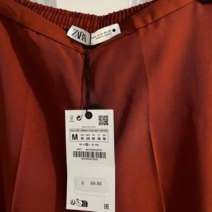 Zara pull on high rise wide leg pants